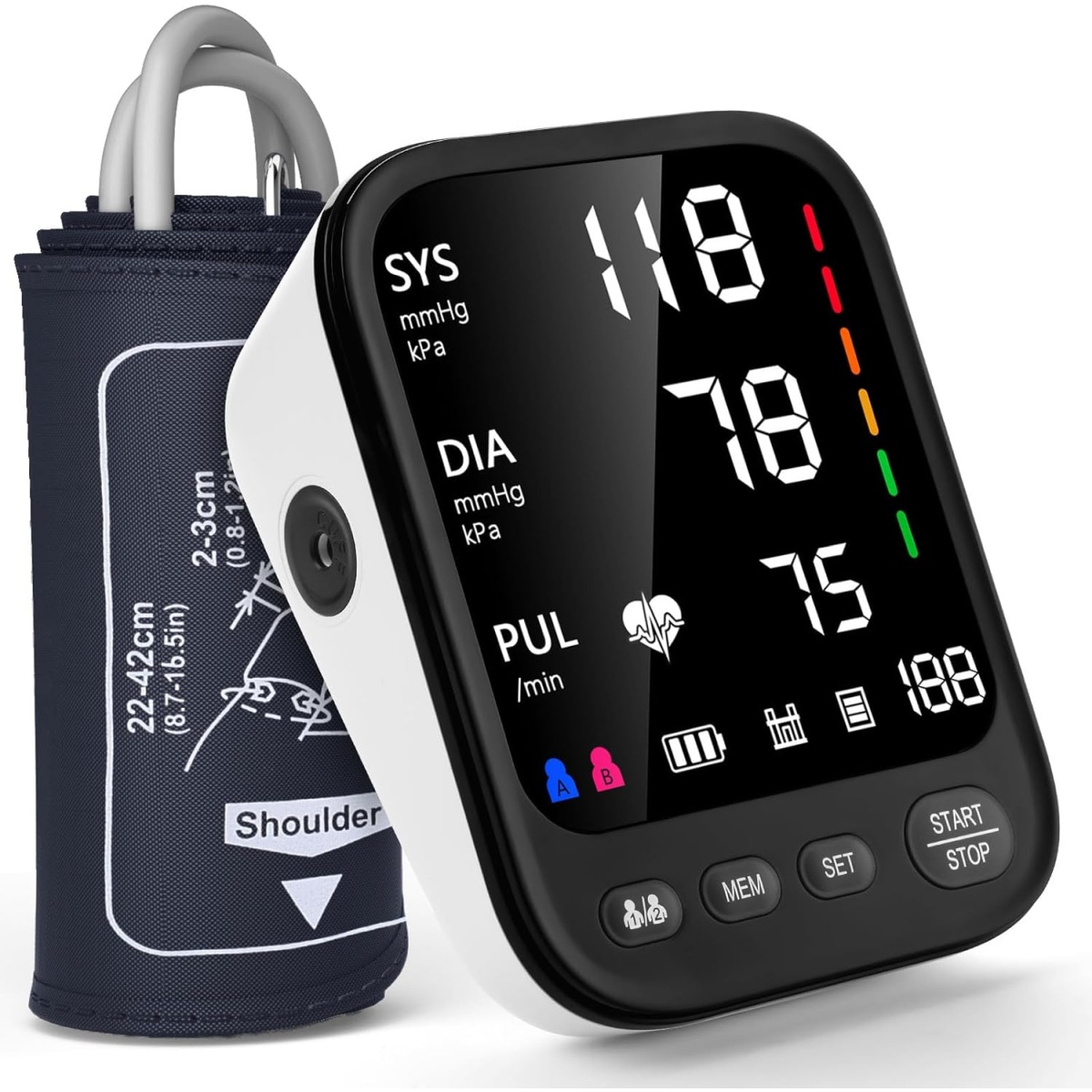 Invaxe Automatic Upper Arm Blood Pressure Monitor with 2x199 readout